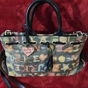 Dooney & Bourke Vintage Multicolor Graffiti Signature Coated Bag